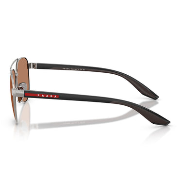 Prada Occhiali da Sole PSA52S 5AV20D Linea Rossa Gunmetal Marrone Unisex 3