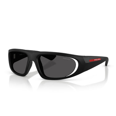 Prada Occhiali da Sole PSB03S 1BO06F Linea Rossa Nero Opaco Grigio Scuro Uomo 2