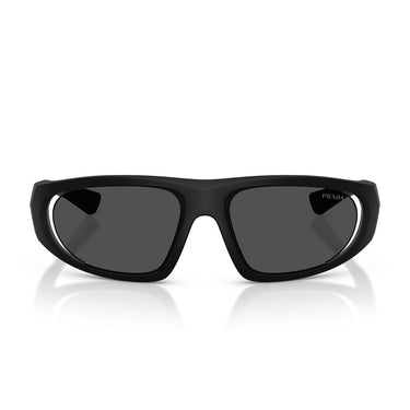 Prada Occhiali da Sole PSB03S 1BO06F Linea Rossa Nero Opaco Grigio Scuro Uomo