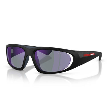 Prada Occhiali da Sole PSB03S 1BO10J Linea Rossa Nero Opaco/Blu Scuro Specchiato Viola Uomo 2