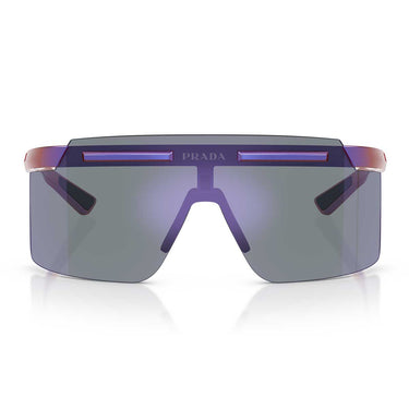 Prada Occhiali da Sole PSB06S 26H10J Linea Rossa Viola Metallizzato/Blu Specchiato Uomo