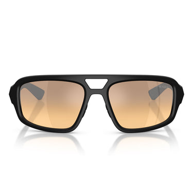 Prada Occhiali da Sole PSB11SU 1BO40Z Linea Rossa Nero Opaco Arancione Specchiato Uomo
