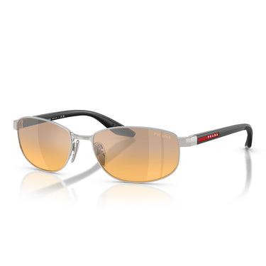 Prada Occhiali da Sole PSB53S 1BC40Z Linea Rossa Argento Arancione Specchiato Uomo 2