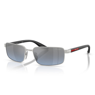 Prada Occhiali da Sole PSB54S 1BC11A Linea Rossa Argento Blu Specchiato Argento Uomo 2