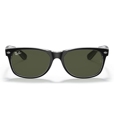 Ray-Ban Lunettes de Soleil RB2132 6052 New Wayfarer Noir/Vert G-15 Unisexe