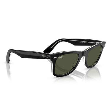 Ray-Ban Sunglasses RB2140 129431 Wayfarer Black On Transparent/Green Unisex 4
