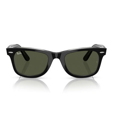 Ray-Ban Gafas de Sol RB2140 129431 Wayfarer Negro Sobre Transparente/Verde Unisex