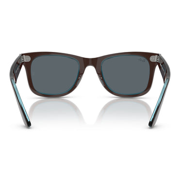 Ray-Ban Sunglasses RB2140 1446R5 Wayfarer Brown On Transparent Blue/Blue Unisex 3