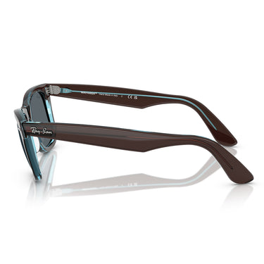 Ray-Ban Sunglasses RB2140 1446R5 Wayfarer Brown On Transparent Blue/Blue Unisex 2
