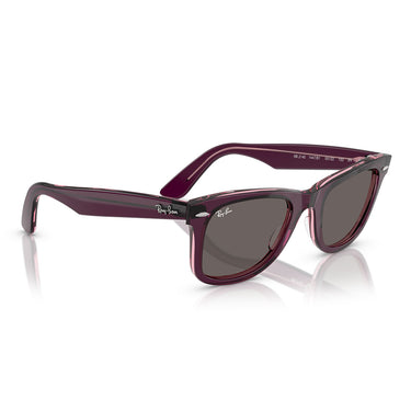 Ray-Ban Sunglasses RB2140 1447B1 Wayfarer Violet Pink Transparent Dark Gray Unisex 4