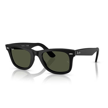 Ray-Ban Occhiali da Sole RB2140 901S31 Wayfarer Classic Original Nero Opaco/Verde Crystal Unisex