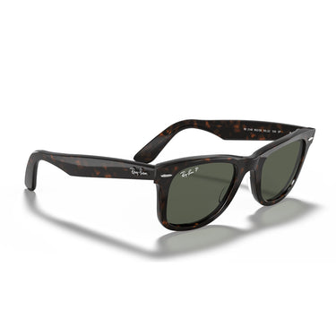 Ray-Ban Sonnenbrille RB2140 902/58 Wayfarer Havana/Grün Unisex Polarisiert 5