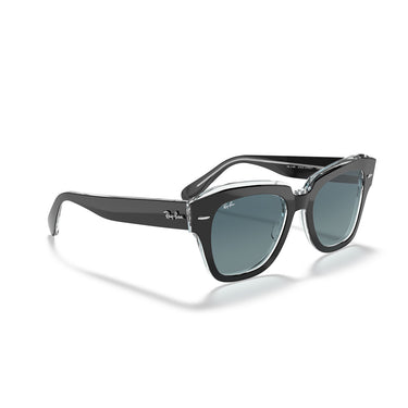 Ray-Ban Occhiali da Sole RB2186 12943M State Street Nero/Blu Sfumato Unisex