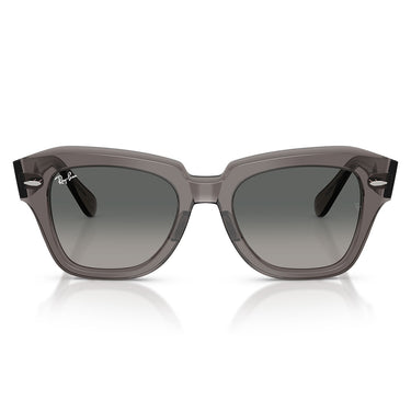 Ray-Ban Sunglasses RB2186 136971 State Street Striated Transparent Gray/Smoked Gray Unisex