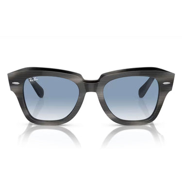 Ray-Ban Gafas de Sol RB2186 14043F State Street Rayado Gris/Azul Transparente Unisex