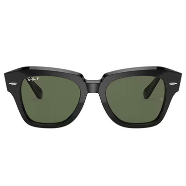 Ray-Ban Sunglasses RB2186 901/58 State Street Black/Green G-15 Unisex Polarized
