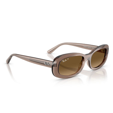 Ray-Ban Sunglasses RB2221 6827M2 Beige Transparent/Brown Gradient Women Polarized 4