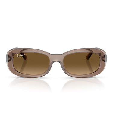 Ray-Ban Sonnenbrille RB2221 6827M2 Beige Transparent/Braun Verlauf Damen Polarisiert