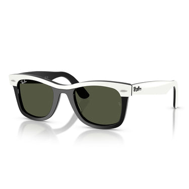 Ray-Ban Sunglasses RB2240 144431 Wayfarer White On Black Green Unisex 2