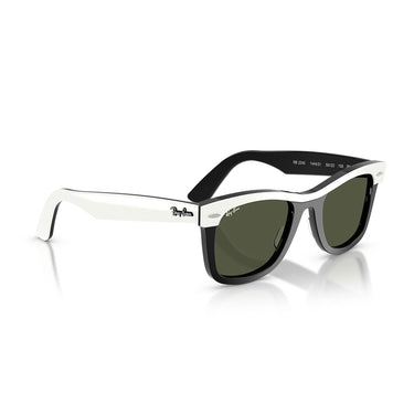 Ray-Ban Sunglasses RB2240 144431 Wayfarer White On Black Green Unisex 3