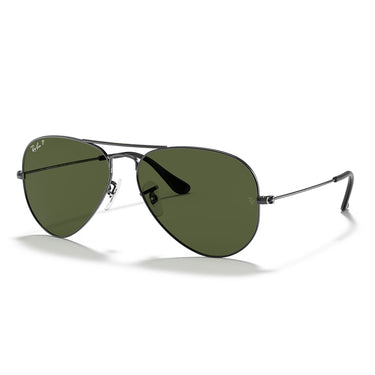 Ray-Ban Occhiali da Sole RB3025 004/58 Aviator Gradient Gunmetal/Verde G-15 Unisex Polarizzati 2