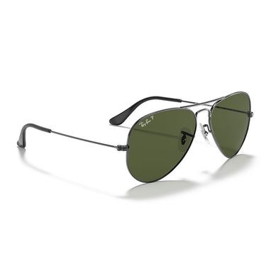 Ray-Ban Occhiali da Sole RB3025 004/58 Aviator Gradient Gunmetal/Verde G-15 Unisex Polarizzati 5