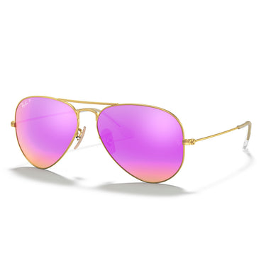 Ray-Ban Occhiali da Sole RB3025 112/1Q Aviator Gradient Oro/Flash Ciclamino Unisex Polarizzati 2