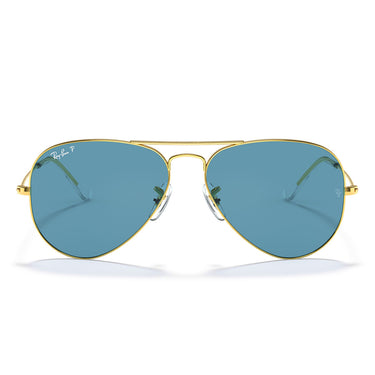 Ray-Ban Lunettes de Soleil RB3025 9196S2 Aviator Or/Bleu Unisexe Polarisées