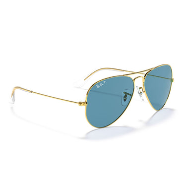 Ray-Ban Occhiali da Sole RB3025 9196S2 Aviator Oro/Blu Unisex Polarizzati 5