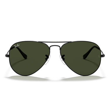 Ray-Ban Lunettes de Soleil RB3025 L2823 Aviator Noir-Vert G-15 Unisexe