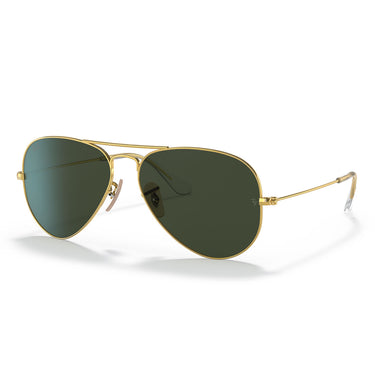 Ray-Ban Occhiali da Sole RB3025 W3400 Aviator Large Metal Oro Arista/Verde G-15 Unisex 1