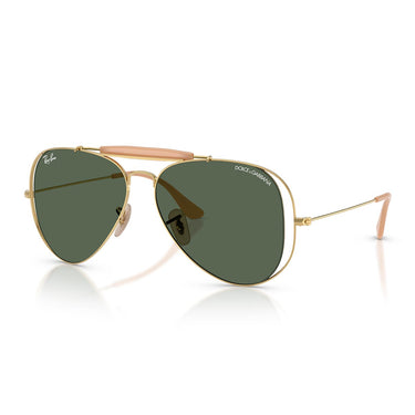 Ray-Ban Occhiali da Sole RB3029M 001/71 x Dolce & Gabbana The Outdoorsman Oro Arista/Verde Scuro Unisex 1