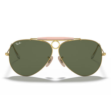 Ray-Ban Occhiali da Sole RB3138 001 Shooter Oro/Verde G-15 Unisex