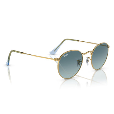 Ray-Ban Sunglasses RB3447 001/3M Round Metal Gold/Blue Unisex 4