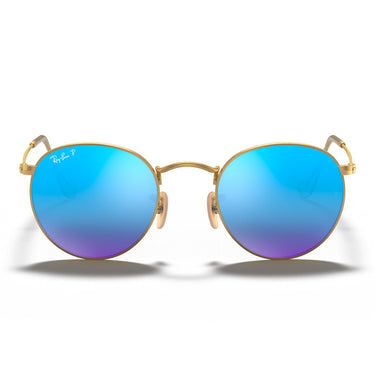 Ray-Ban Occhiali da Sole RB3447 112/4L Round Metal Oro/Blu Unisex Polarizzati