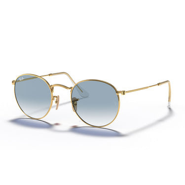 Ray-Ban Sonnenbrille RB3447N 001/3F Round Metal Gold/Blau Unisex 2