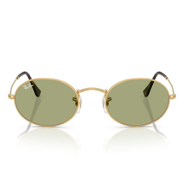 Ray-Ban Sunglasses RB3547 001/4E Oval Gold/Green Unisex
