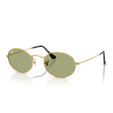 Ray-Ban Occhiali da Sole RB3547 001/4E Oval Oro/Verde Unisex 2