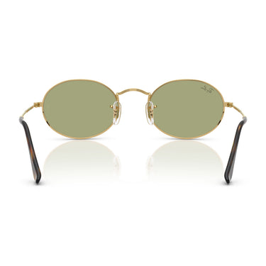 Ray-Ban Occhiali da Sole RB3547 001/4E Oval Oro/Verde Unisex 4