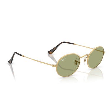 Ray-Ban Occhiali da Sole RB3547 001/4E Oval Oro/Verde Unisex 5