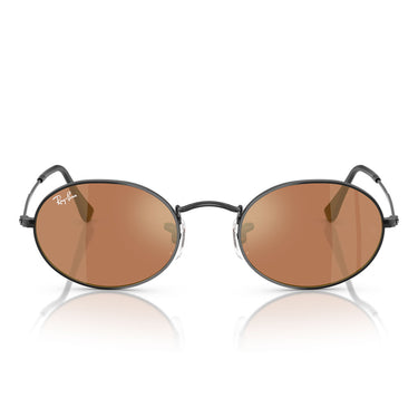 Ray-Ban Occhiali da Sole RB3547N 002/40 Oval Nero/Marrone Specchiato Unisex