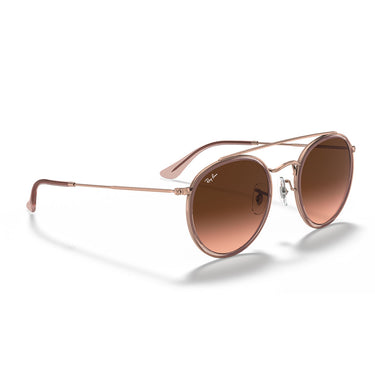 Ray-Ban Occhiali da Sole RB3647N 9069A5 Round Double Bridge Rame Marrone Sfumato Unisex 4