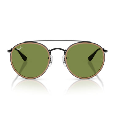 Ray-Ban Occhiali da Sole RB3647N 92794E Round Double Bridge Nero Verde Unisex