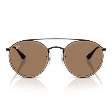 Ray-Ban Occhiali da Sole RB3647N 927973 Round Double Bridge Nero/Marrone Unisex