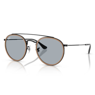 Ray-Ban Occhiali da Sole RB3647N 9279R5 Round Double Bridge Nero/Blu Unisex 2