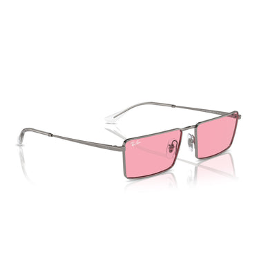 Ray-Ban Occhiali da Sole RB3741 004/84 Emy Argento/Rosa Unisex 4