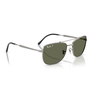 Ray-Ban Sonnenbrille RB3755 004/58 Silber/Grün Unisex Polarisiert