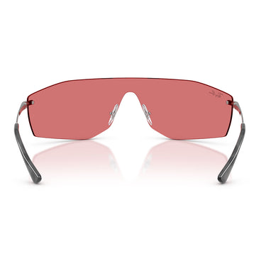 Ray-Ban Occhiali da Sole RB3781 004 75 Alix Gunmetal Rosso Hiper Unisex 4