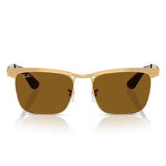 Ray-Ban Occhiali da Sole RB3875 927631 Wayfarer Deluxe Sandblasted Legend Oro/Marrone Unisex