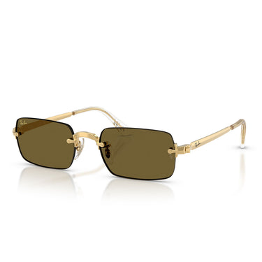 Ray-Ban Occhiali da Sole RB3928 001 73 x ASAP Rocky Oro Arista Marrone Scuro Unisex 2
